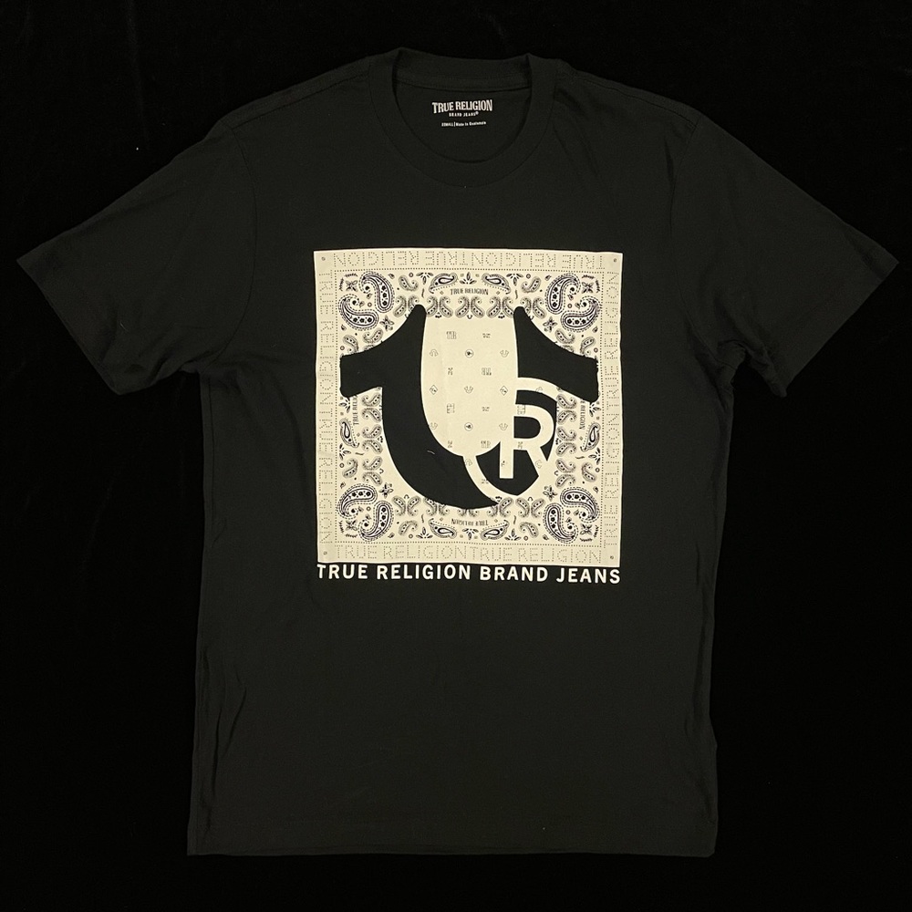 true religion black horseshoe t shirt